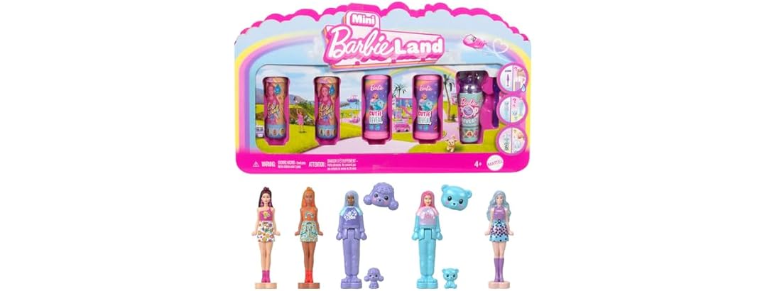 Polly Pocket Mini Barbie Land 5-Pack Pop Reveal