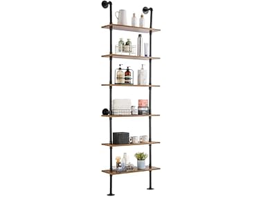 Industrial Pipe Shelf, 6 Tier 24x9.84in