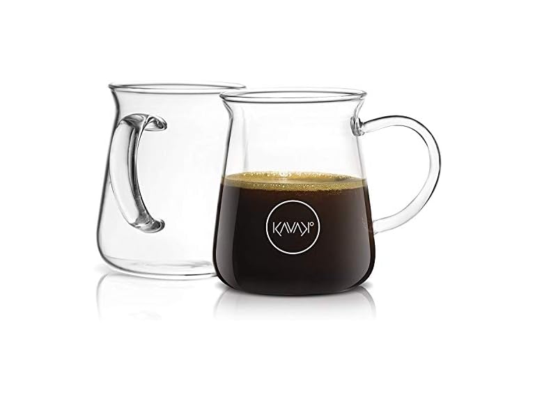 Kavako Glass Coffee Mugs 10oz Set of 6