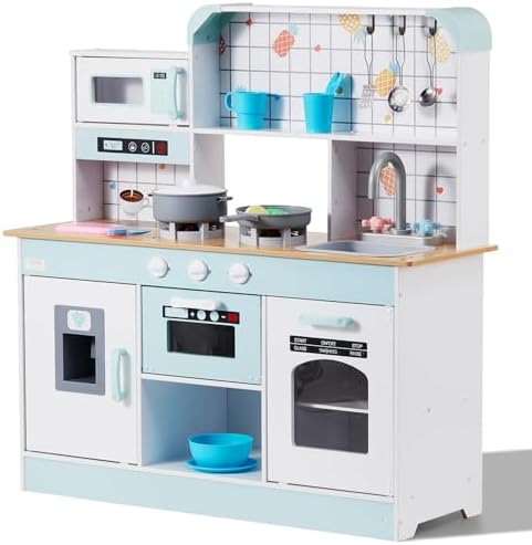 Play Kitchen for Kids, Wooden Toy Kitchen Set