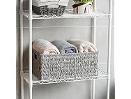 CROS Large Waterproof Woven Plastic Storage Basket Grey