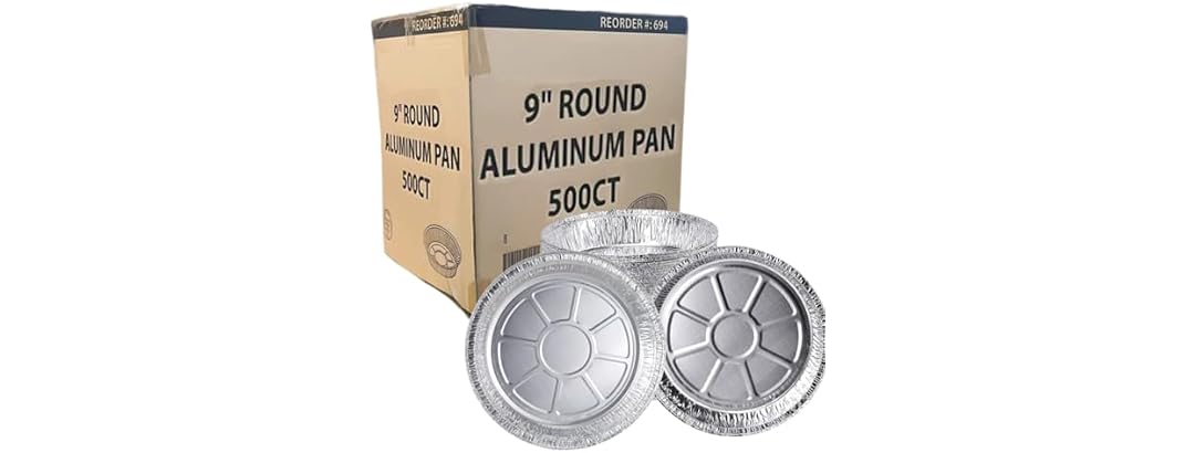 VeZee 9 Inch Round Aluminum Foil Pan Wit