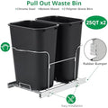 2 x 25 Quart Double Bin Pull-Out Trash Can for Under Kitchen Cabinet