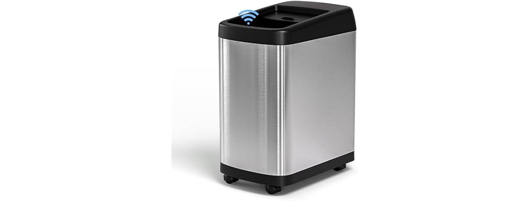 ELLO&ALLO 13 Gallon Kitchen Trash Can with Roll Up Lid