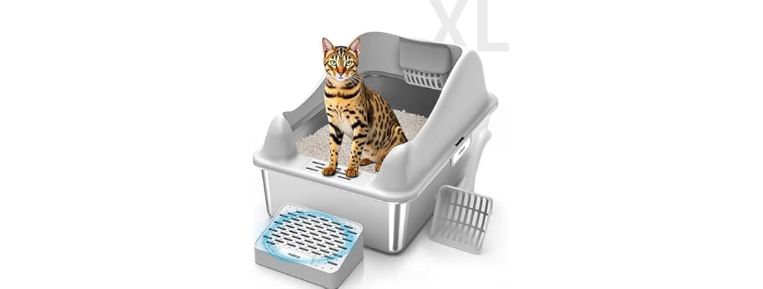 High Sided Stainless Cat Litter Pan