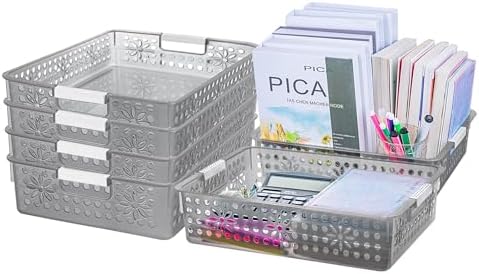 Cetomo Plastic Storage Box Clear Black, 6 Pack 