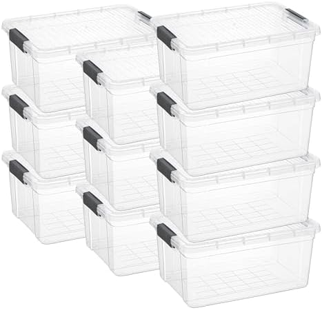 Superio Clear Storage Box with Lid, 36 Quart 10 Pack