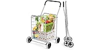 IRONMAX Folding Shopping Cart Silver