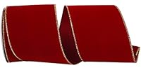 Reliant Velvet Wired Ribbon 4" 10yd Scarlet