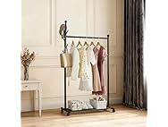 Takywep 33.86'' Length Standing Coat Rack with Wheels