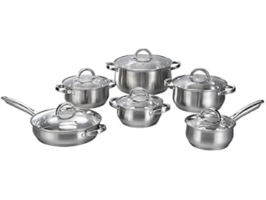 12-Piece Cookware Sets with Glass Lid