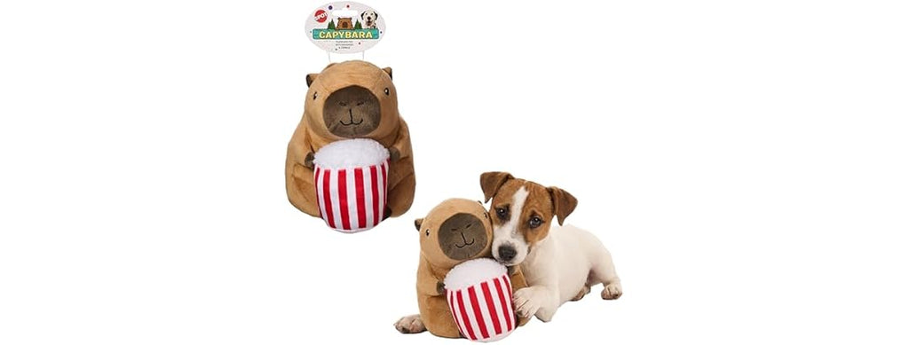 SPOT Capybara with Popcorn Plush Dog Toy