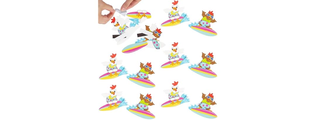Fun Express Surfing Chicken Magnet Kit 12Pk