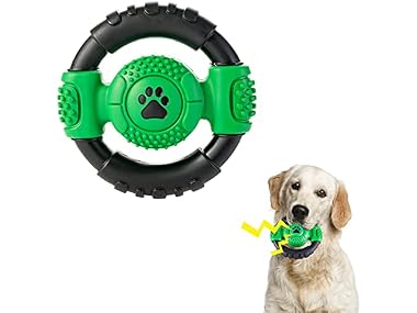 CSDKFCG Squeaky Dog Toys,Steering Wheel Shape
