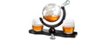 Whiskey Decanter Globe w/ Ball & Glasses