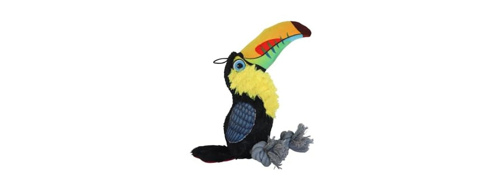 Ruffian Bird Toucan Plush Squeaker Dog Pull Chew Toy