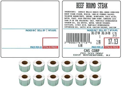 CAS CAS LST-8020 Direct Thermal Labels - 12