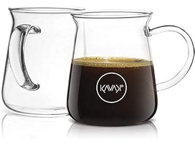 Kavako Glass Coffee Mugs 10oz Set of 6