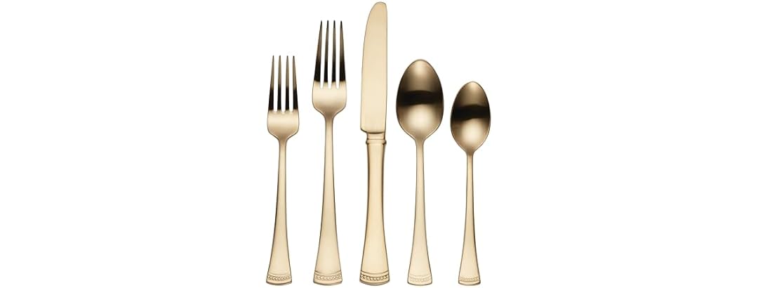 Lenox Silverware Set For 12, Portola Gold