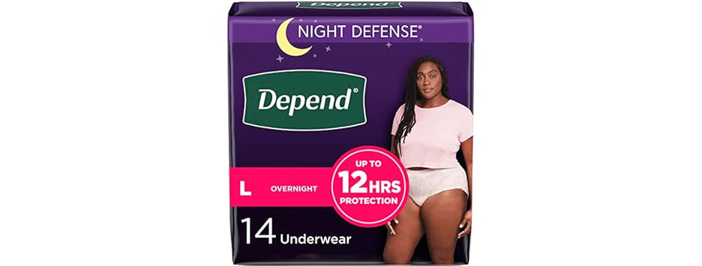 Depend Night Defense Underwear Women L