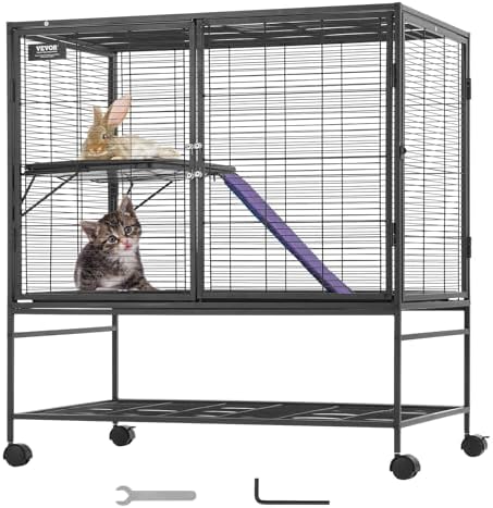 VEVOR 39" Rolling Metal Ferret Cage