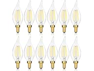 GoBright 12Pk Dimmable E12 LED Candelabra Bulbs, 60W