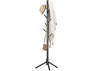 Wooden Coat Rack Stand With 8 Hooks