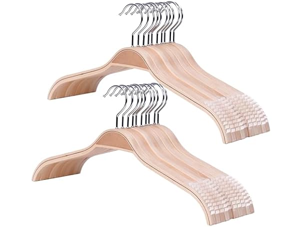 CROS Slim Wooden Hangers 30-Pack