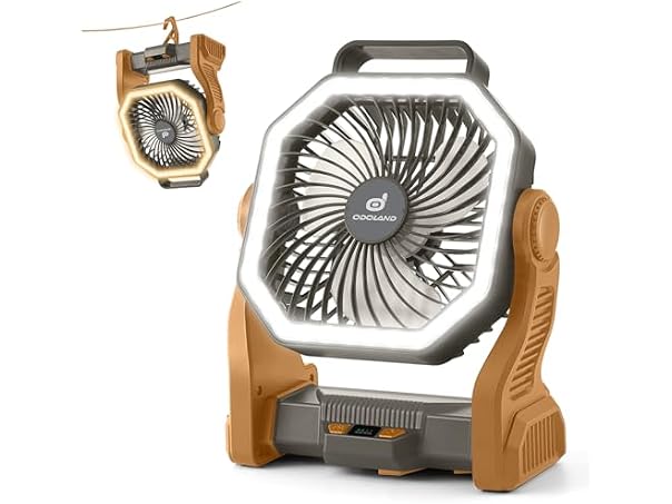 Odoland Brown Rechargeable Camping Fan