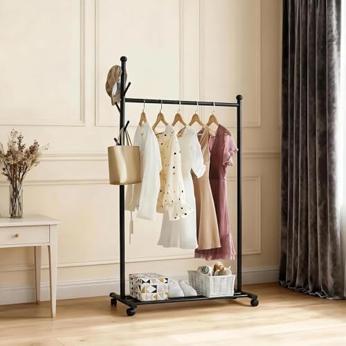 Takywep 33.86'' Length Standing Coat Rack with Wheels