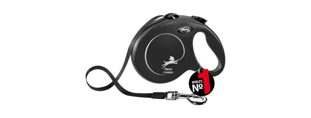 Flexi Automatic Leash New Classic L 5 M Black