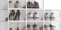 12-Pack Stackable Shoe Storage Boxes