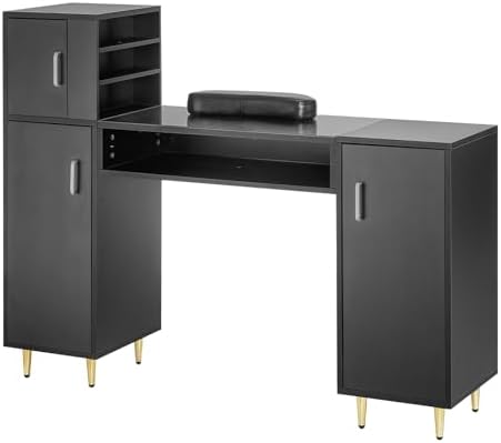 VEVOR Manicure Table, Glass Top Nail