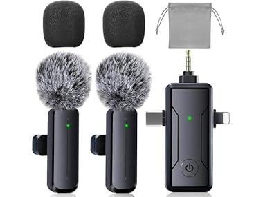 PGDLOF 3 In 1 Wireless Mini Microphone