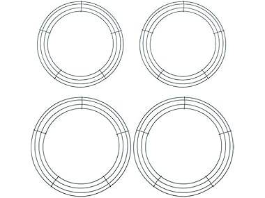 4 Pack 12 & 14" Metal Wire Wreath Frame