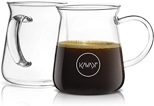 Kavako Glass Coffee Mugs 10oz Set of 6