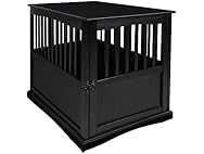 Casual Home Wooden Large Pet Crate, End Table- Black