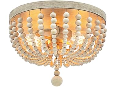 VerRon Farmhouse Wood Beaded Chandelier