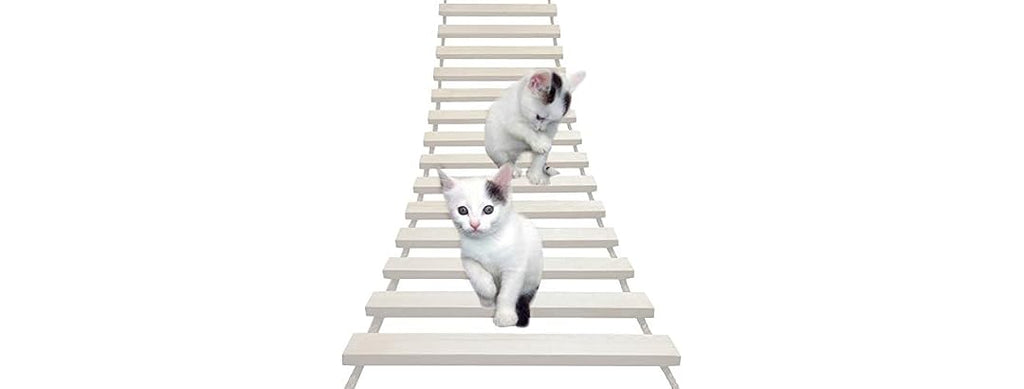 La La Pet Wood Cat Bridge Ladder Perch Hammoc