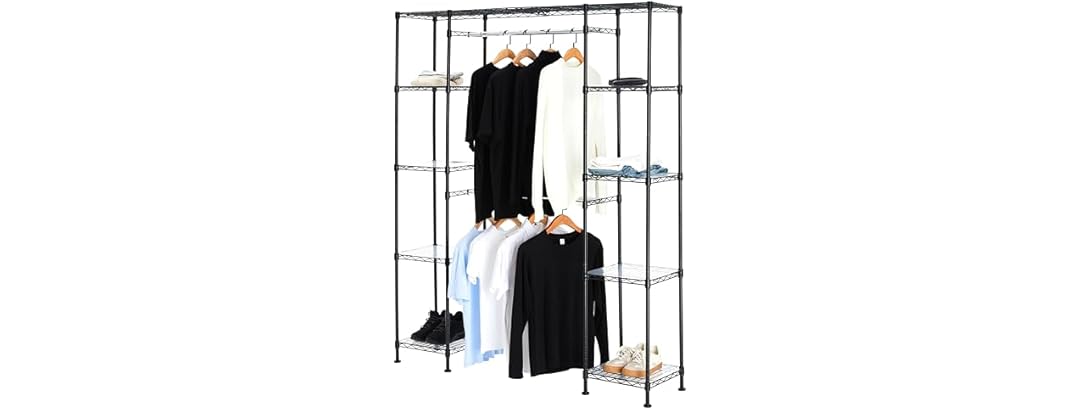 Amazon Basics Expandable Metal Hanging Closet Organizer System