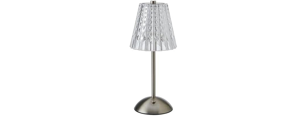 Elements 11.8-Inch Silver Rechargeable LED Table Lamp