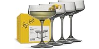 JoyJolt Sidney Cocktail Coupe Glasses Set of 4 | 8 oz Gray