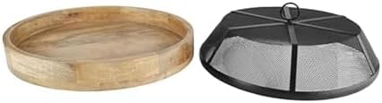 Wood Lazy Susan with Food Dome Cover, 14.5 Inch