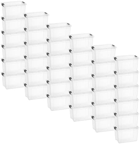 Superio Clear Storage Box with Lid, 2.5 Quart 36 Pack