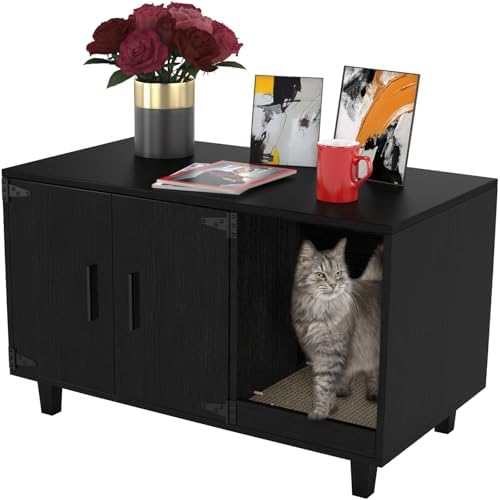 GDLF Modern Wood Pet Crate Cat Washroom Hidde