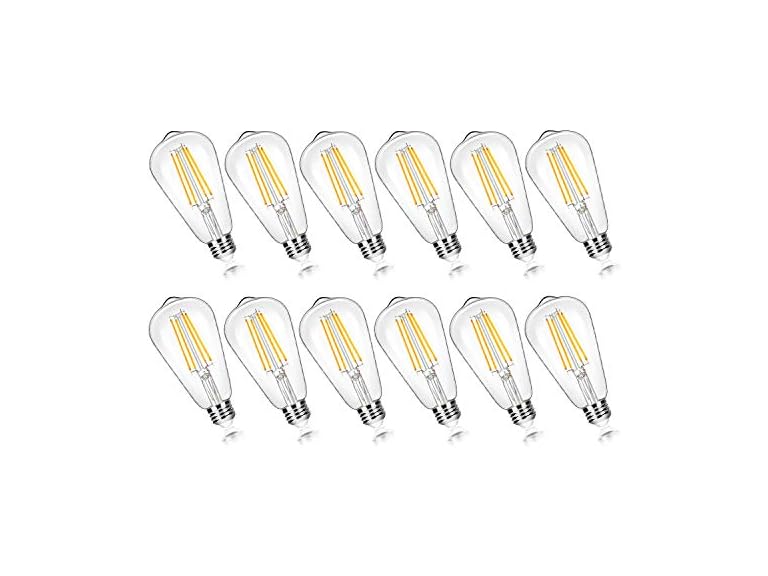 12PK Brightever ST58 LED Edison Light Bulbs 7W 3000K