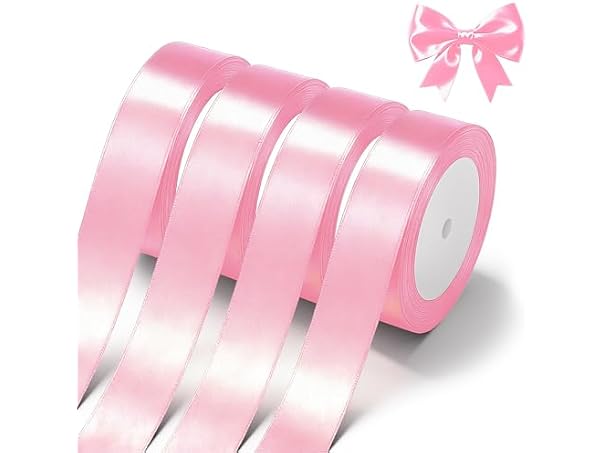 Pink Satin Ribbon 1" x 4 Rolls