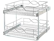 Double-Tier Wire Pull Out Kitchen and Bath Storage Basket