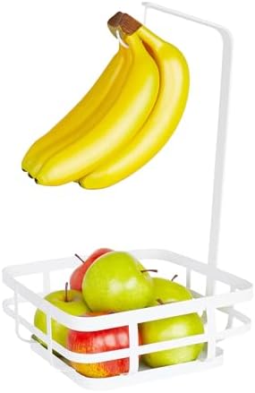 Spectrum Fruit Basket with Banana Hanger White