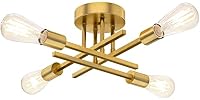 TOBUSA Gold Semi Flush Mount Ceiling Light Fixture
